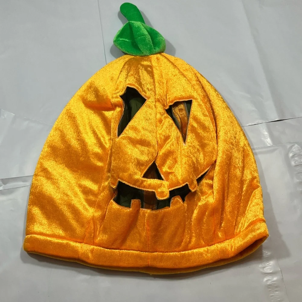 Pumpkin Head MASK Orange Jack-o’-lantern Halloween Costume Smiling Face ADULT OS